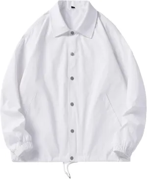 JEKE-DG Men's Fashion Casual Lapel Jacket Solid Lightweight Button Down Jackets Long Sleeve Classic Jacket Coat