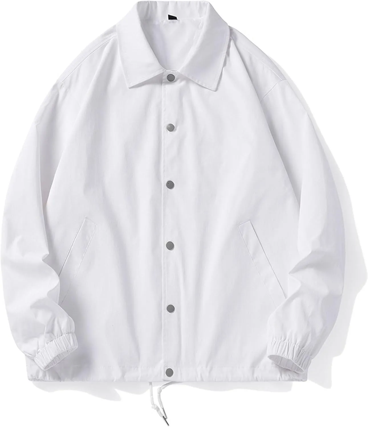 JEKE-DG Men's Fashion Casual Lapel Jacket Solid Lightweight Button Down Jackets Long Sleeve Classic Jacket Coat