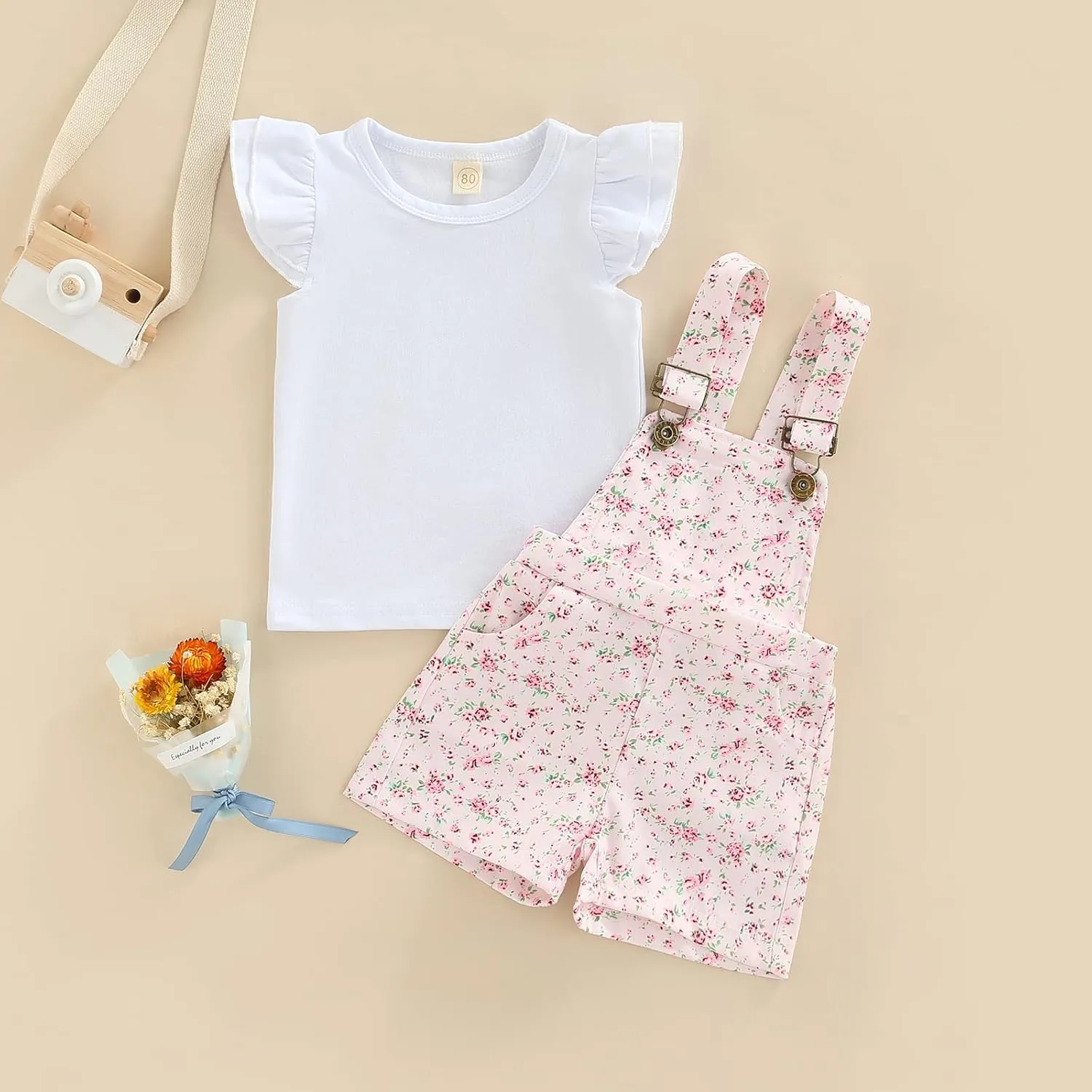 Kids Baby Girl Summer Clothes T-Shirt Tops Suspender Overalls Shorts Toddler Infant Outfit