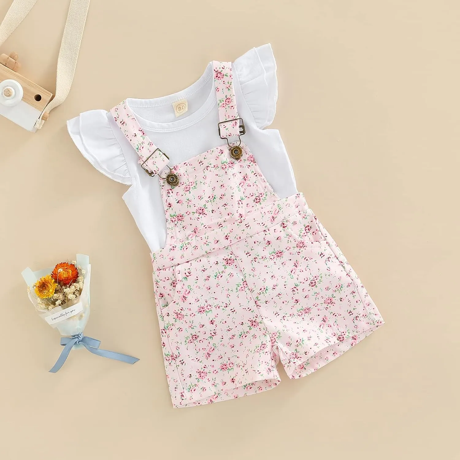 Kids Baby Girl Summer Clothes T-Shirt Tops Suspender Overalls Shorts Toddler Infant Outfit