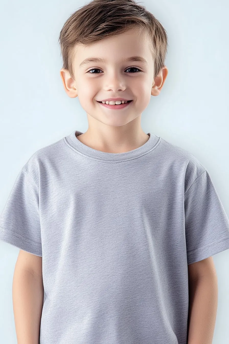 Kids T Shirts Youth Short Sleeve Solid Color T-Shirt Crew Neck Casual Cotton Tees for Boys Undershirt Top