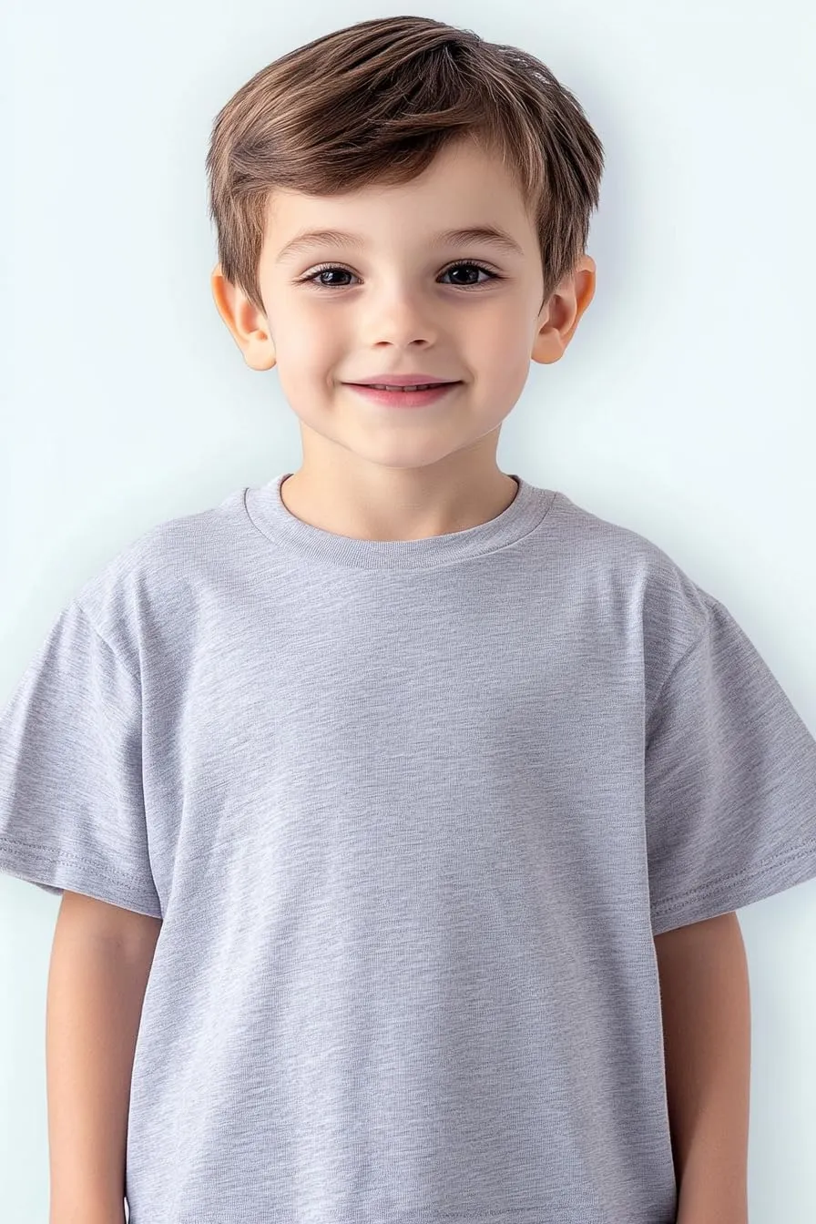Kids T Shirts Youth Short Sleeve Solid Color T-Shirt Crew Neck Casual Cotton Tees for Boys Undershirt Top