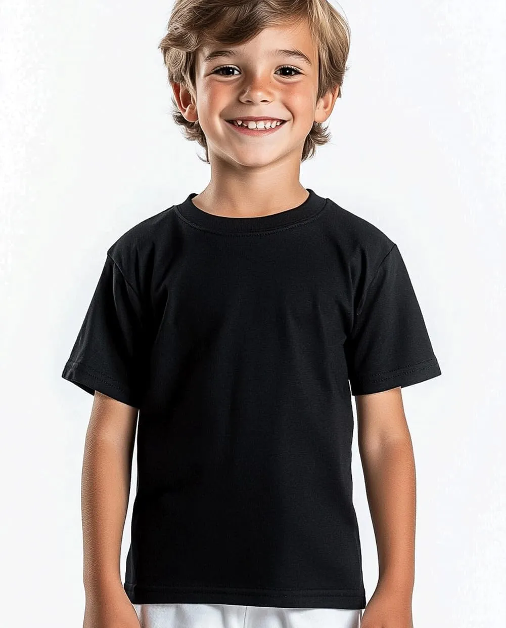 Kids T Shirts Youth Short Sleeve Solid Color T-Shirt Crew Neck Casual Cotton Tees for Boys Undershirt Top