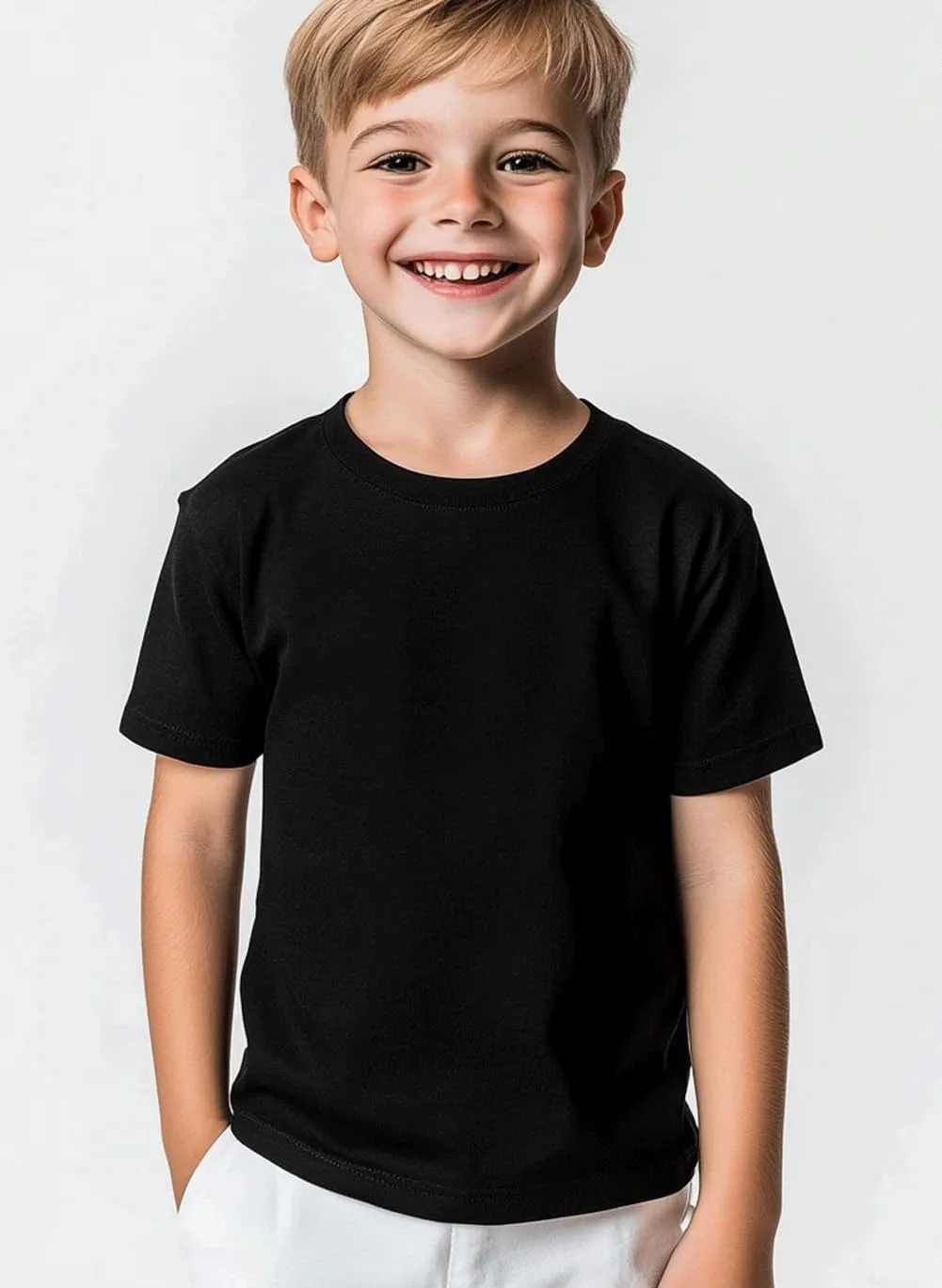 Kids T Shirts Youth Short Sleeve Solid Color T-Shirt Crew Neck Casual Cotton Tees for Boys Undershirt Top
