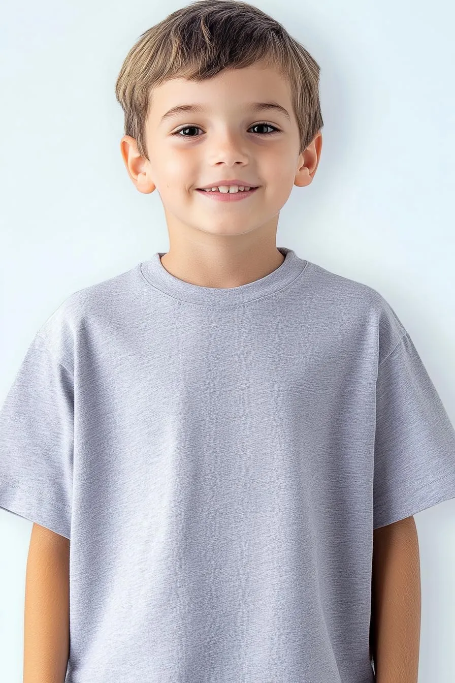 Kids T Shirts Youth Short Sleeve Solid Color T-Shirt Crew Neck Casual Cotton Tees for Boys Undershirt Top