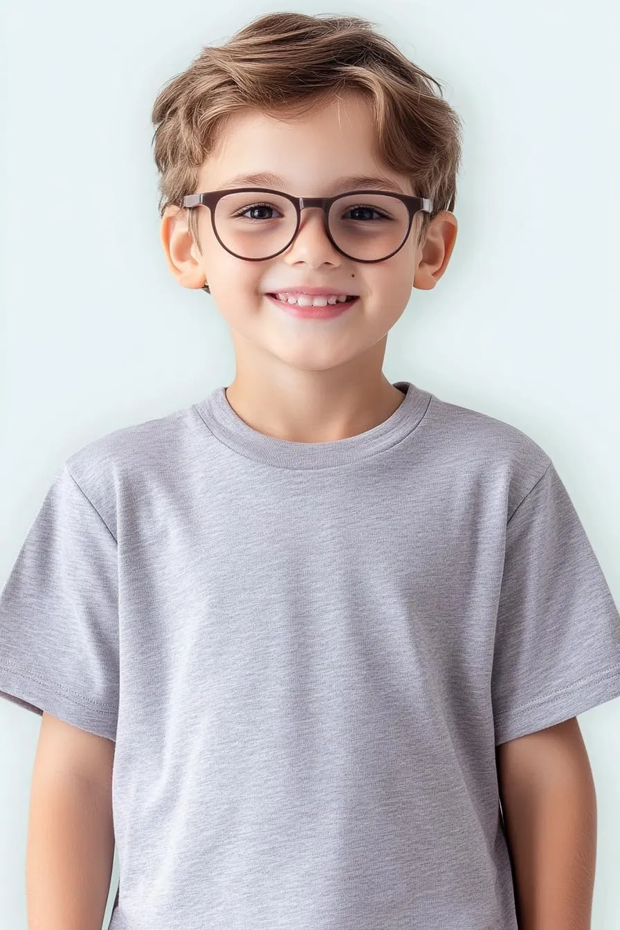 Kids T Shirts Youth Short Sleeve Solid Color T-Shirt Crew Neck Casual Cotton Tees for Boys Undershirt Top