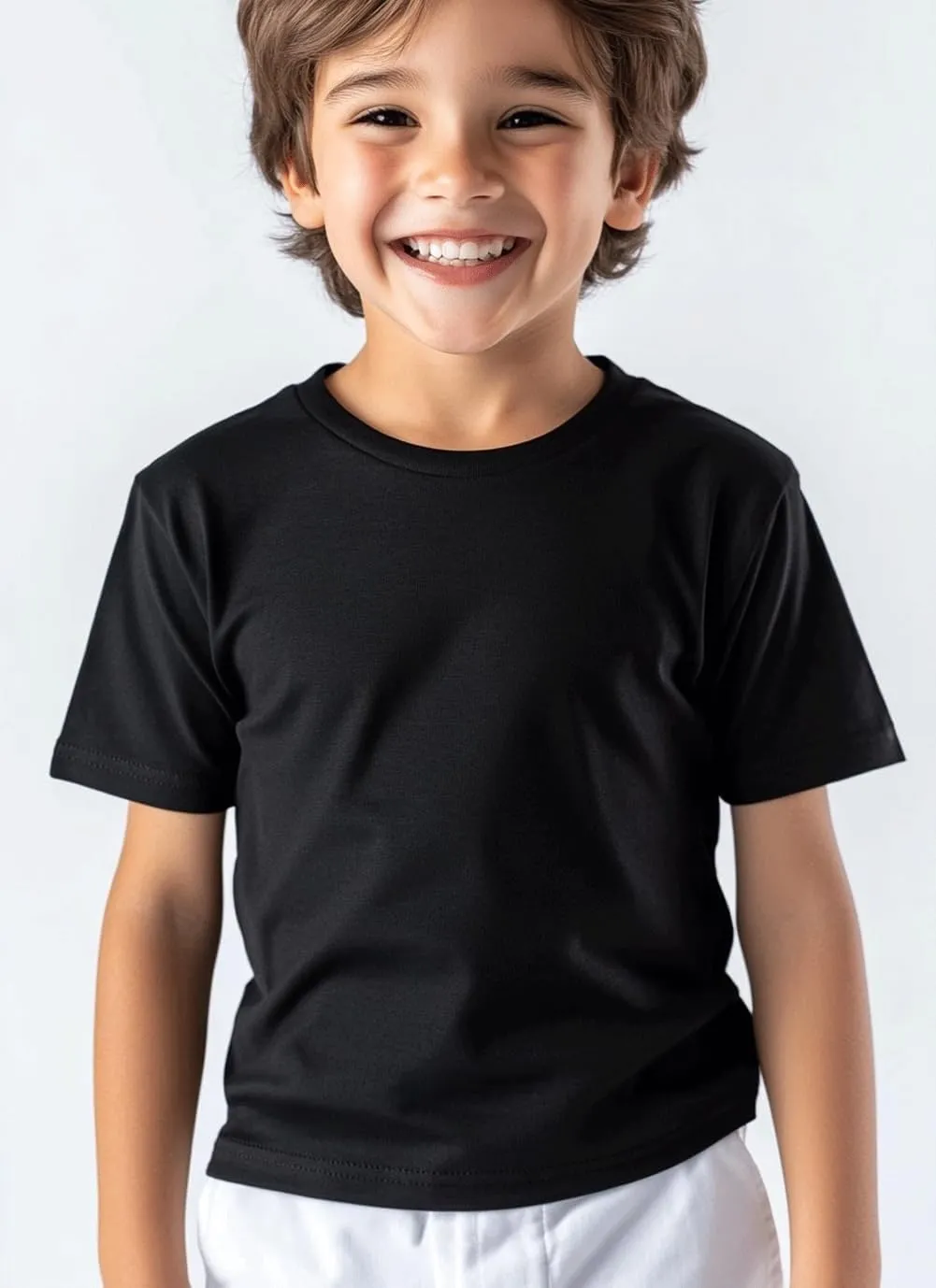 Kids T Shirts Youth Short Sleeve Solid Color T-Shirt Crew Neck Casual Cotton Tees for Boys Undershirt Top