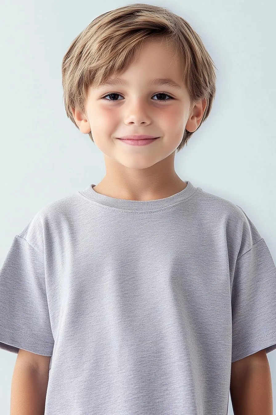 Kids T Shirts Youth Short Sleeve Solid Color T-Shirt Crew Neck Casual Cotton Tees for Boys Undershirt Top