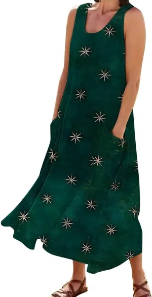 Linen Dresses for Women 2025 Summer Dresses for Women Plus Size Beach Dress Casual Sundresses Sexy Sleeveless Dress