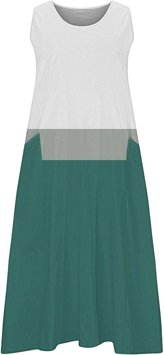 Linen Dresses for Women 2025 Summer Dresses for Women Plus Size Beach Dress Casual Sundresses Sexy Sleeveless Dress