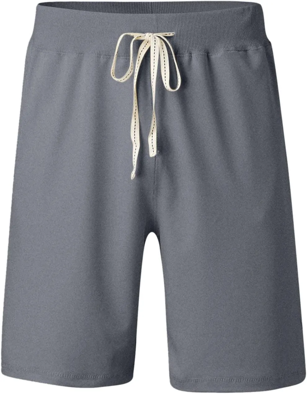 Linen Shorts for Men, Mens Casual Soft Linen Long Shorts Knee Length Sport Drawstring Running Lounge Shorts Capri Pant