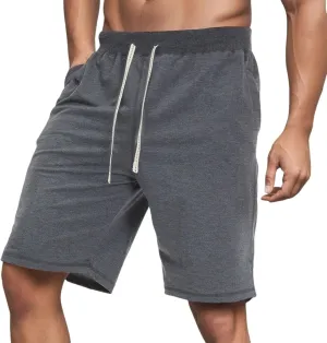 Linen Shorts for Men, Mens Casual Soft Linen Long Shorts Knee Length Sport Drawstring Running Lounge Shorts Capri Pant
