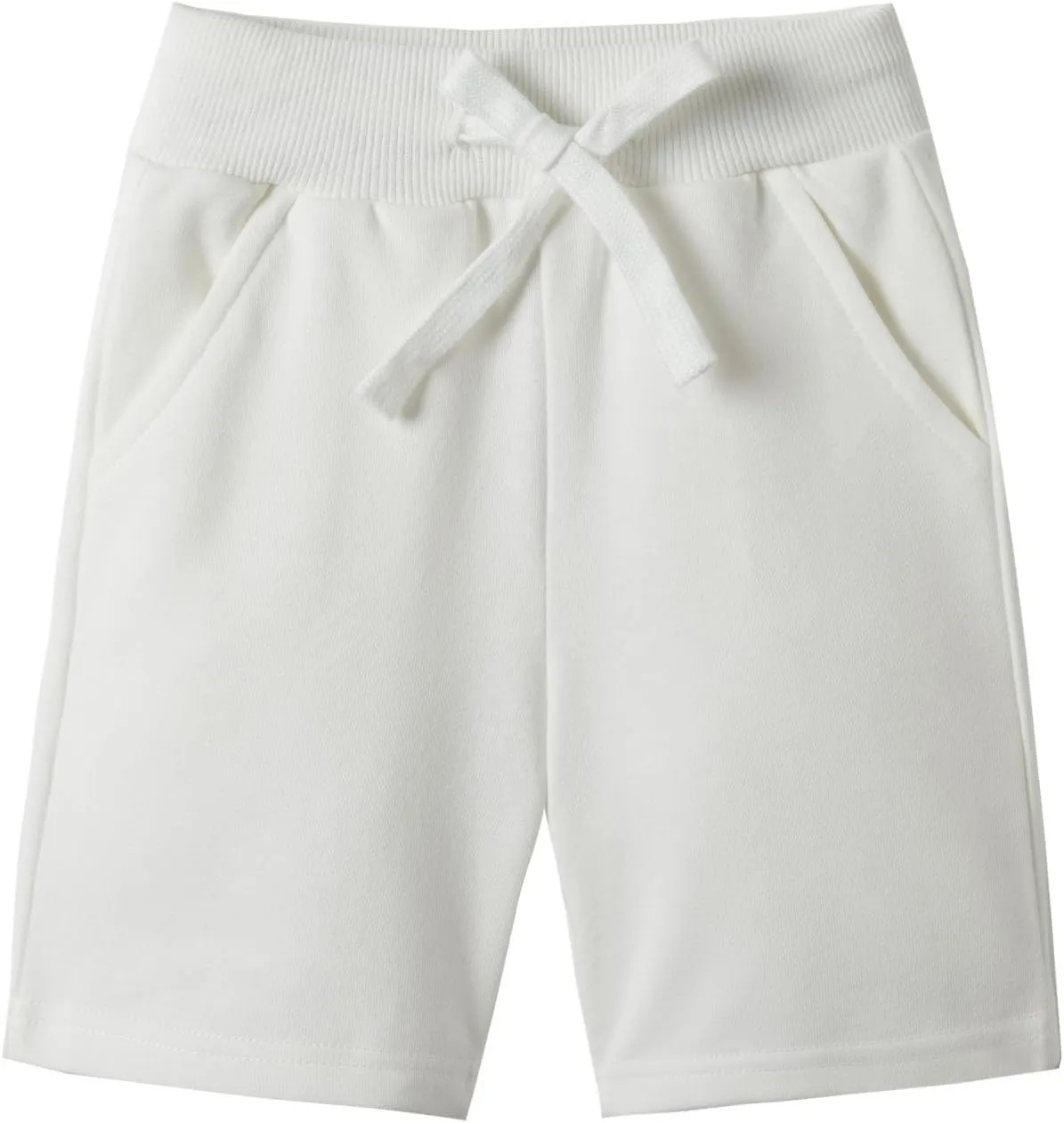 LittleSpring Little Boys 1 or 2 Pack Cotton Athletic Shorts with Drawstring