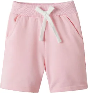 LittleSpring Little Boys 1 or 2 Pack Cotton Athletic Shorts with Drawstring
