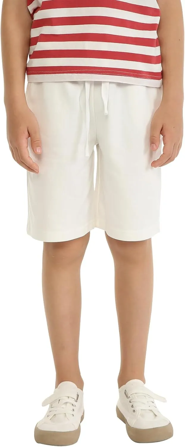 LittleSpring Little Boys 1 or 2 Pack Cotton Athletic Shorts with Drawstring