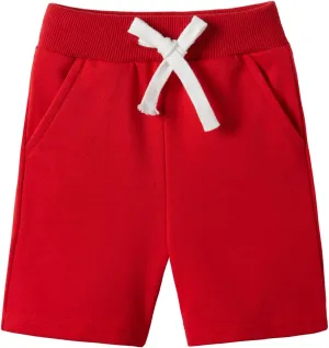 LittleSpring Little Boys 1 or 2 Pack Cotton Athletic Shorts with Drawstring