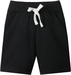 LittleSpring Little Boys 1 or 2 Pack Cotton Athletic Shorts with Drawstring