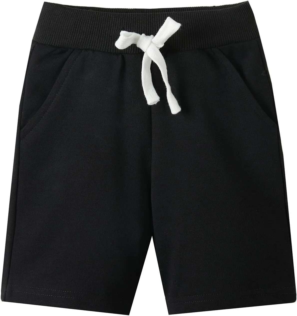 LittleSpring Little Boys 1 or 2 Pack Cotton Athletic Shorts with Drawstring