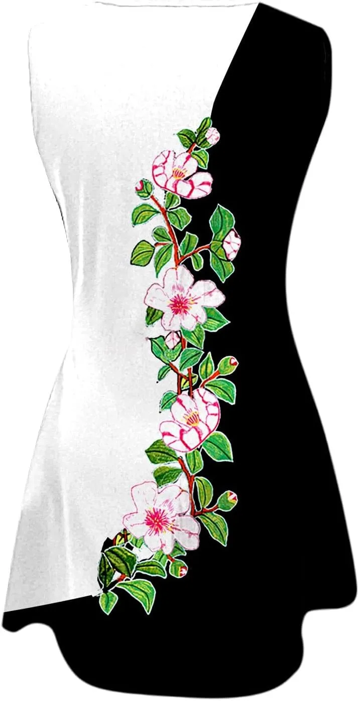 Long Summer Dresses Womens with Pockets Summer Casual Tank Dress Sleeveless Midi Beach Dress Cotton Dress Summer