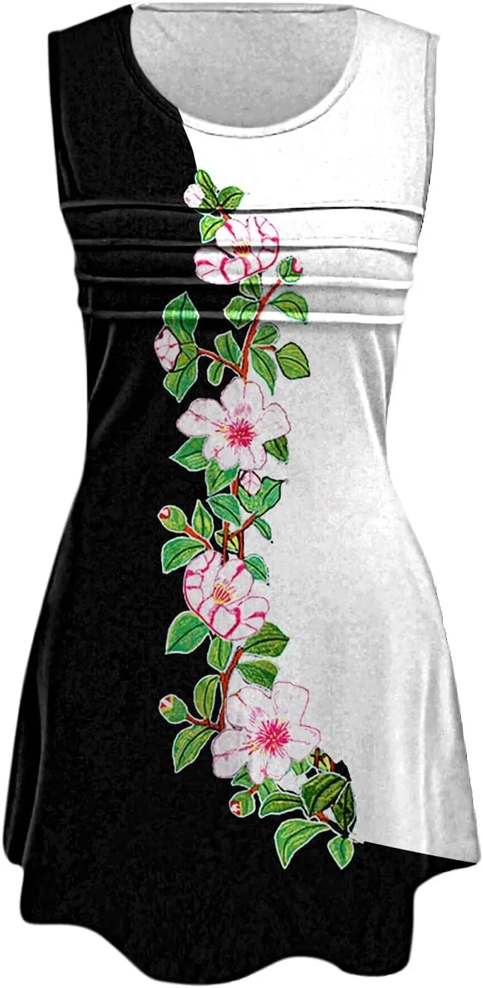 Long Summer Dresses Womens with Pockets Summer Casual Tank Dress Sleeveless Midi Beach Dress Cotton Dress Summer