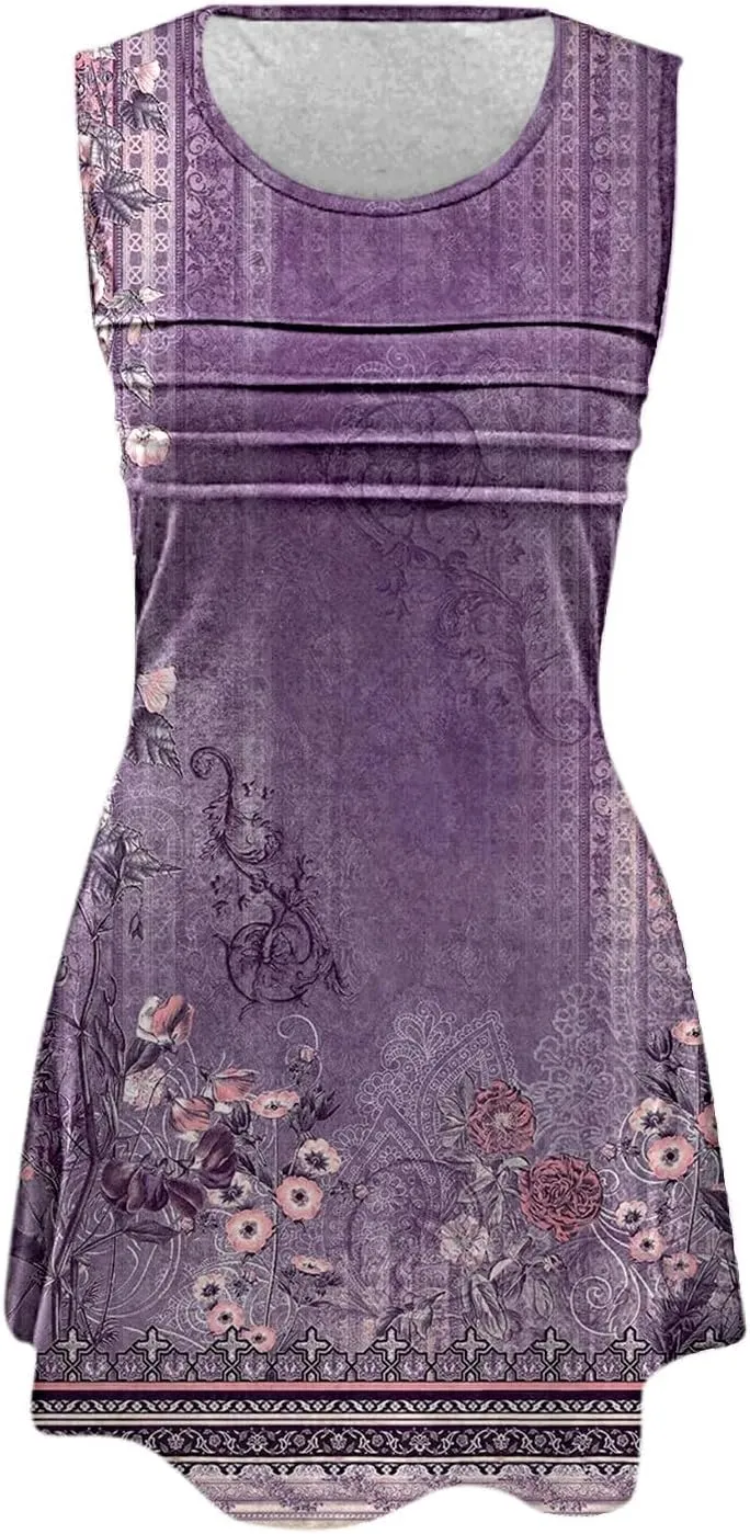 Long Summer Dresses Womens with Pockets Summer Casual Tank Dress Sleeveless Midi Beach Dress Cotton Dress Summer