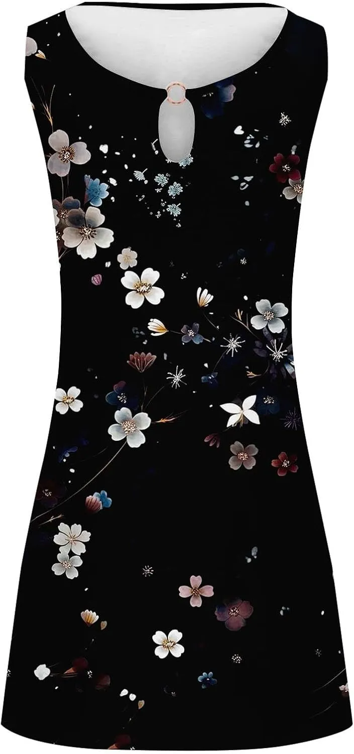 Loose Split Maxi Dresses with Pockets Sun Dresses for Women 2025 Vacation Beach Casual Summer Sundresses Sleeveless