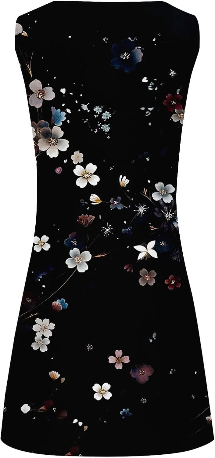 Loose Split Maxi Dresses with Pockets Sun Dresses for Women 2025 Vacation Beach Casual Summer Sundresses Sleeveless