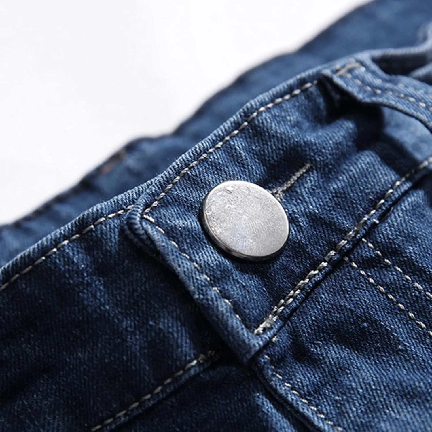 Male Casual Fashion Plus Size Ripped Jeans Straight Leg Plus Size Fashion Pants Men Jean Cut Jeans for Men Cut Jeans