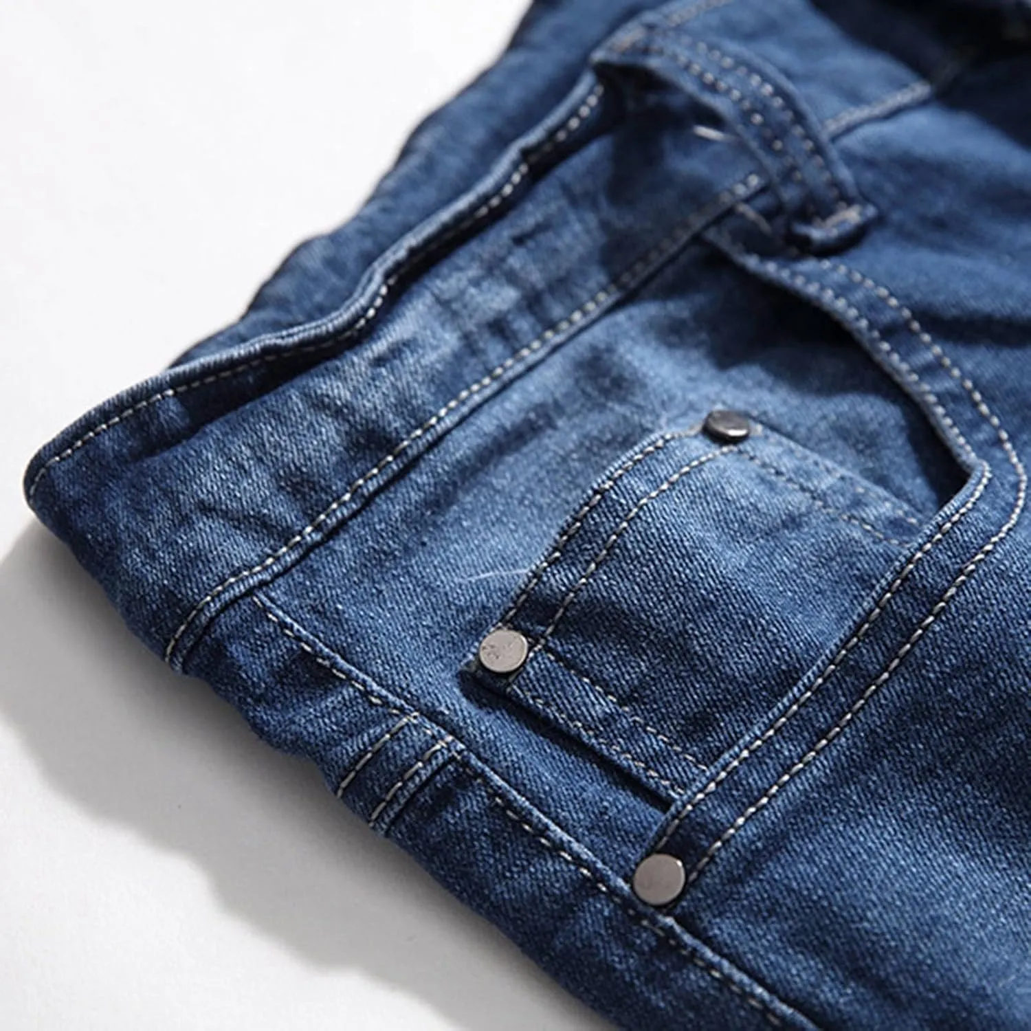 Male Casual Fashion Plus Size Ripped Jeans Straight Leg Plus Size Fashion Pants Men Jean Cut Jeans for Men Cut Jeans