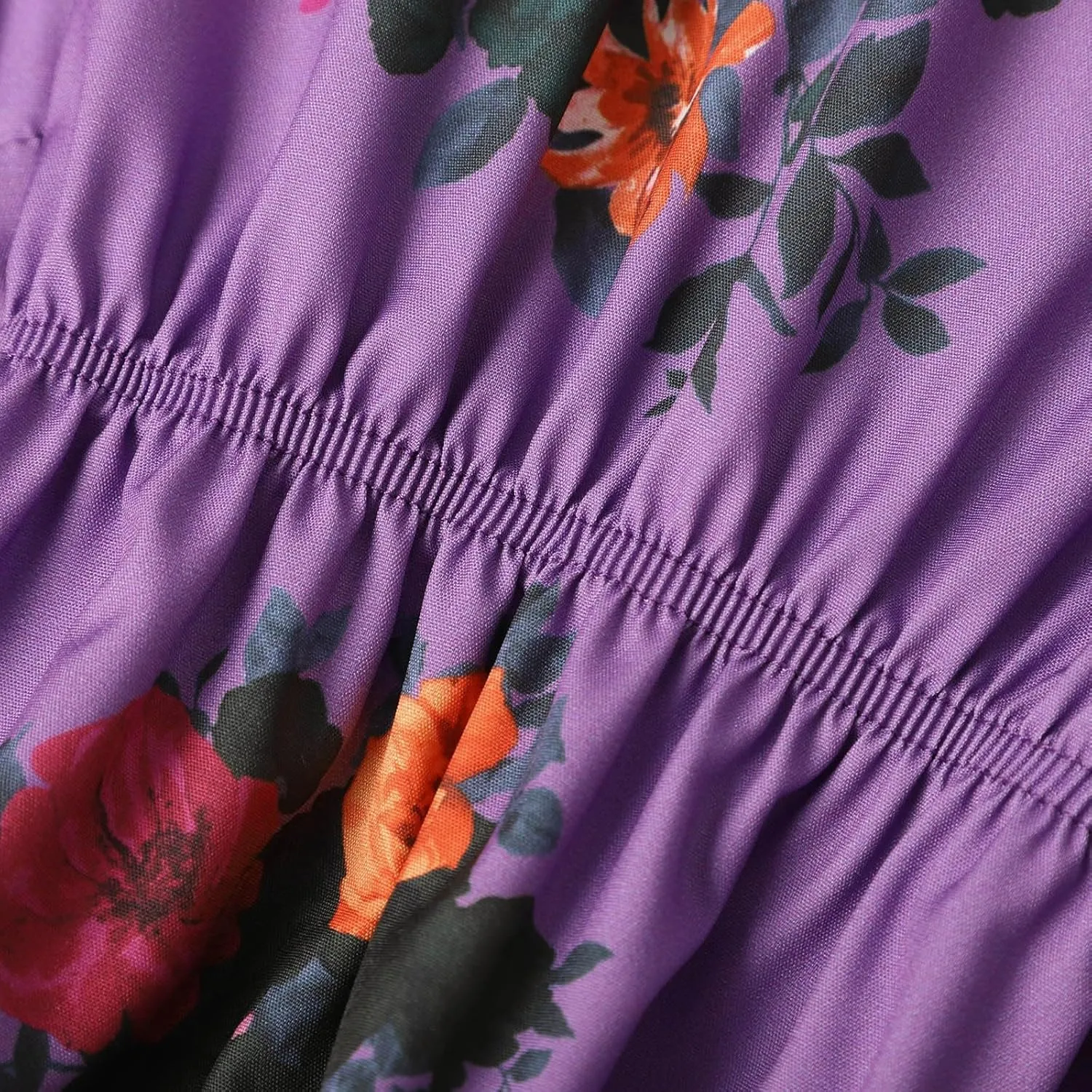 Maxi Dress for Women Summer Vintage Pastoral Flower Long Dress Sexy V-Neck Long Sleeve Chiffon Western Country Dresses