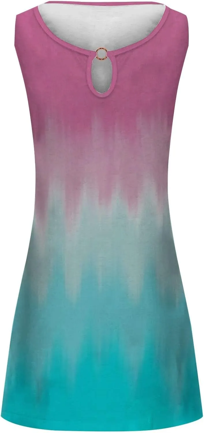 Maxi Sundresdes for Women Sun Dresses for Women 2025 Vacation Beach Casual Summer Sundresses Sleeveless Tank Short