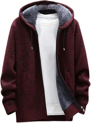Men Casual Hoodies Jacket Long Sleeve Fleece Loose Sport Coats Winter Vintage Solid Warm Warm Jackets with Pockets