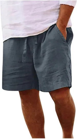 Mens 2025 Casual Shorts Summer Casual Classic Fit Drawstring Shorts Elastic Waist Loose Fit Short with Pockets
