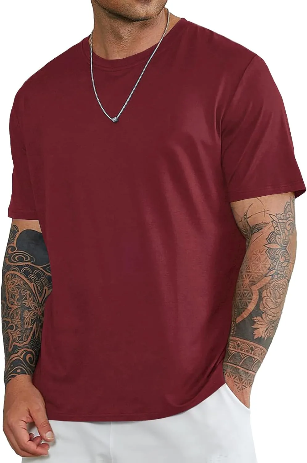 Men's Fashion Oversized Tshirts Workout Short Sleeve T-Shirt Dry Fit Lightweight Crewneck Tee Tops