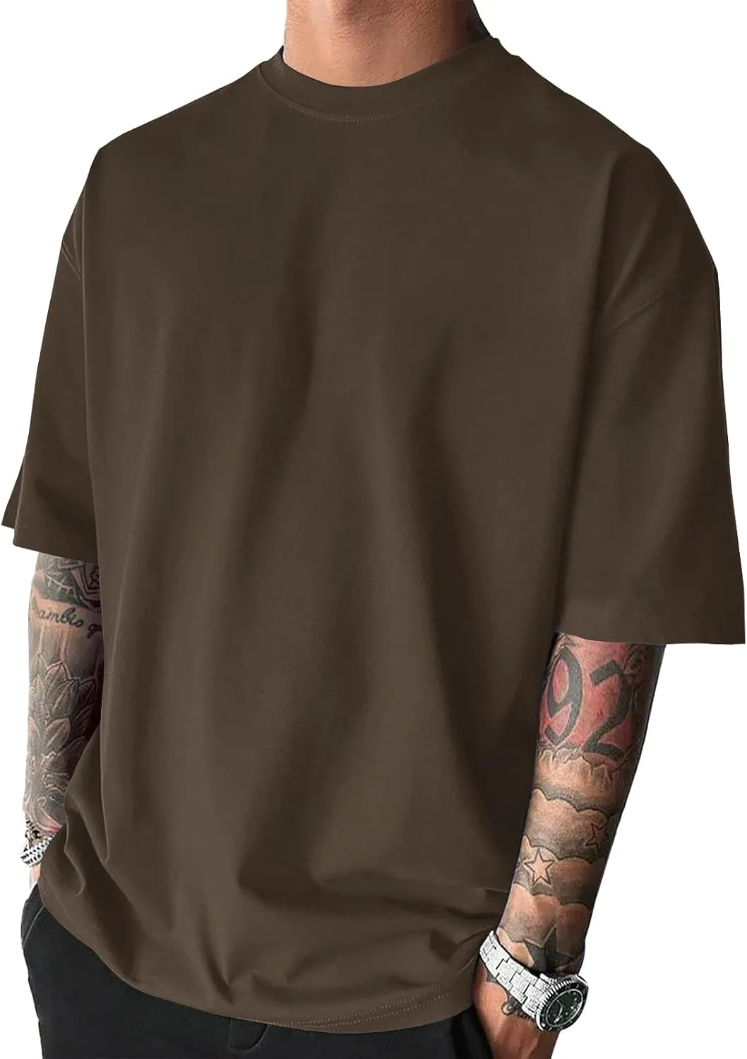 Men's Fashion Oversized Tshirts Workout Short Sleeve T-Shirt Dry Fit Lightweight Crewneck Tee Tops