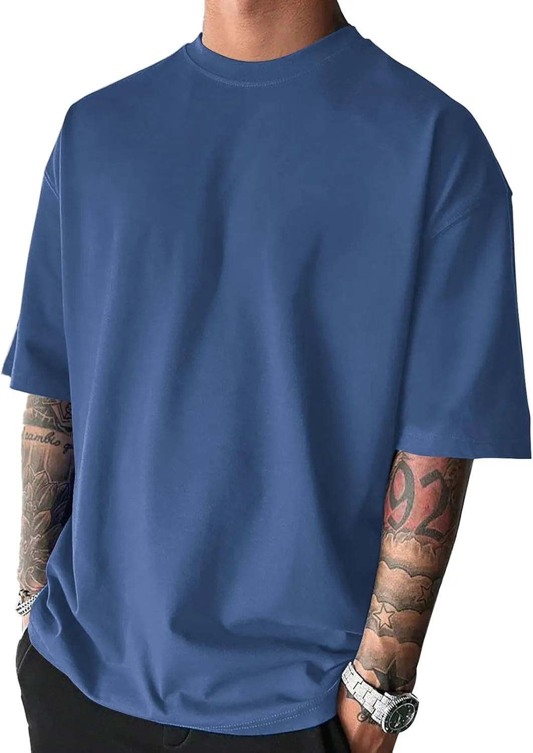 Men's Fashion Oversized Tshirts Workout Short Sleeve T-Shirt Dry Fit Lightweight Crewneck Tee Tops