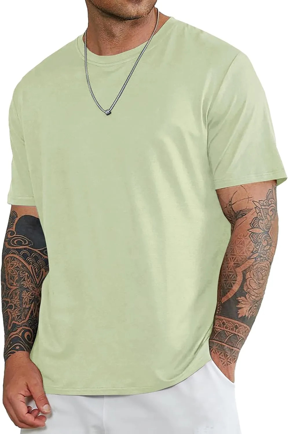 Men's Fashion Oversized Tshirts Workout Short Sleeve T-Shirt Dry Fit Lightweight Crewneck Tee Tops