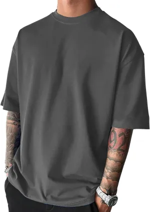 Men's Fashion Oversized Tshirts Workout Short Sleeve T-Shirt Dry Fit Lightweight Crewneck Tee Tops