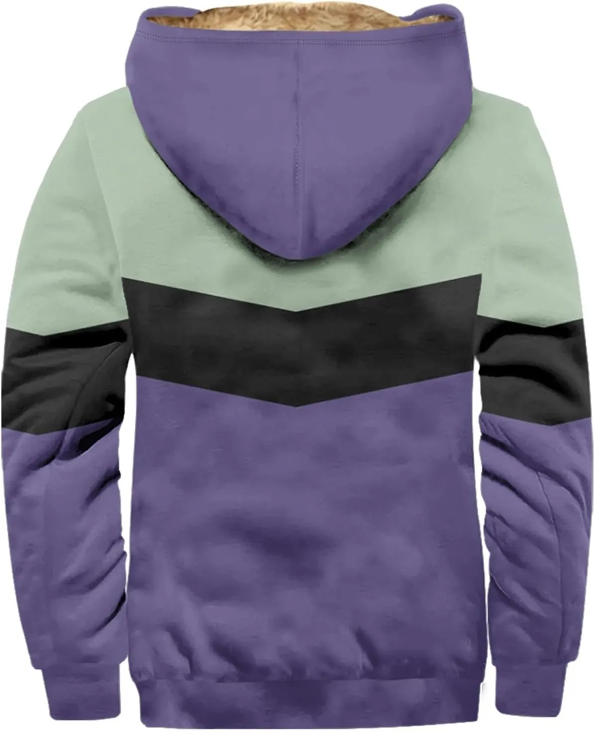 Men's Fleece Sweatshirts Jackets Plush Warm Fuzzy Winter Hoodies Workout Loose Fit Outdoor Thermal Cargo Sherpa Coats
