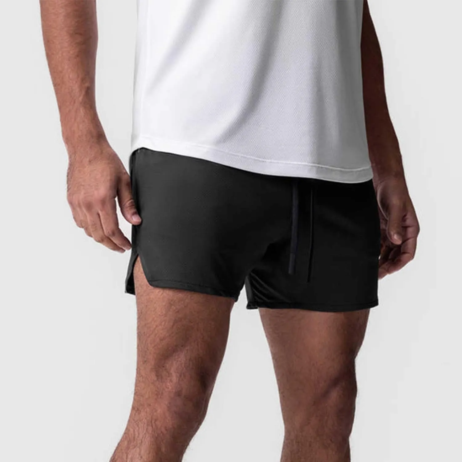 Mens Gym Running Shorts 5 inch Inseam Workout Shorts Quick-Dry Active Shorts Drawstring Waist Shorts with Towel Loop