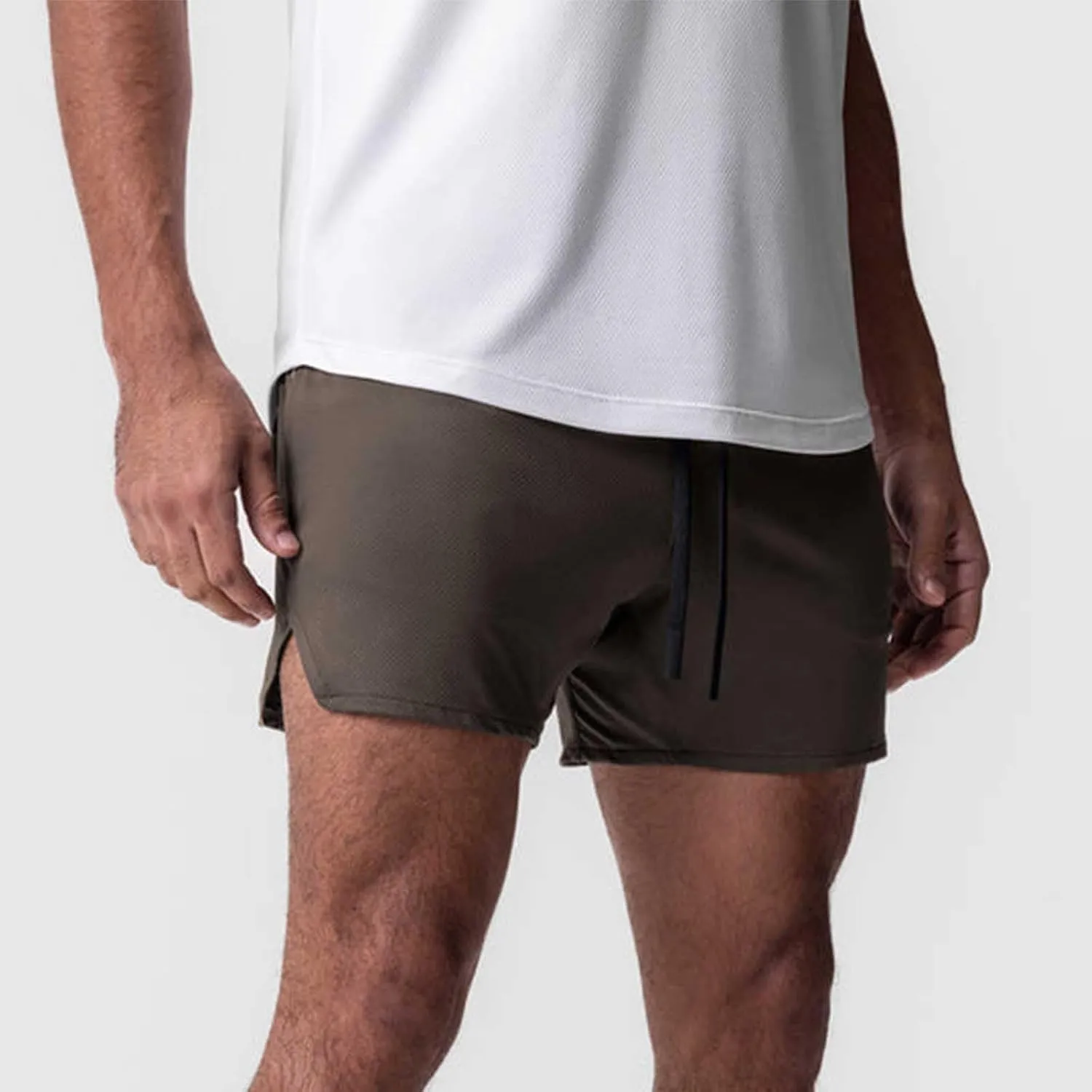 Mens Gym Running Shorts 5 inch Inseam Workout Shorts Quick-Dry Active Shorts Drawstring Waist Shorts with Towel Loop