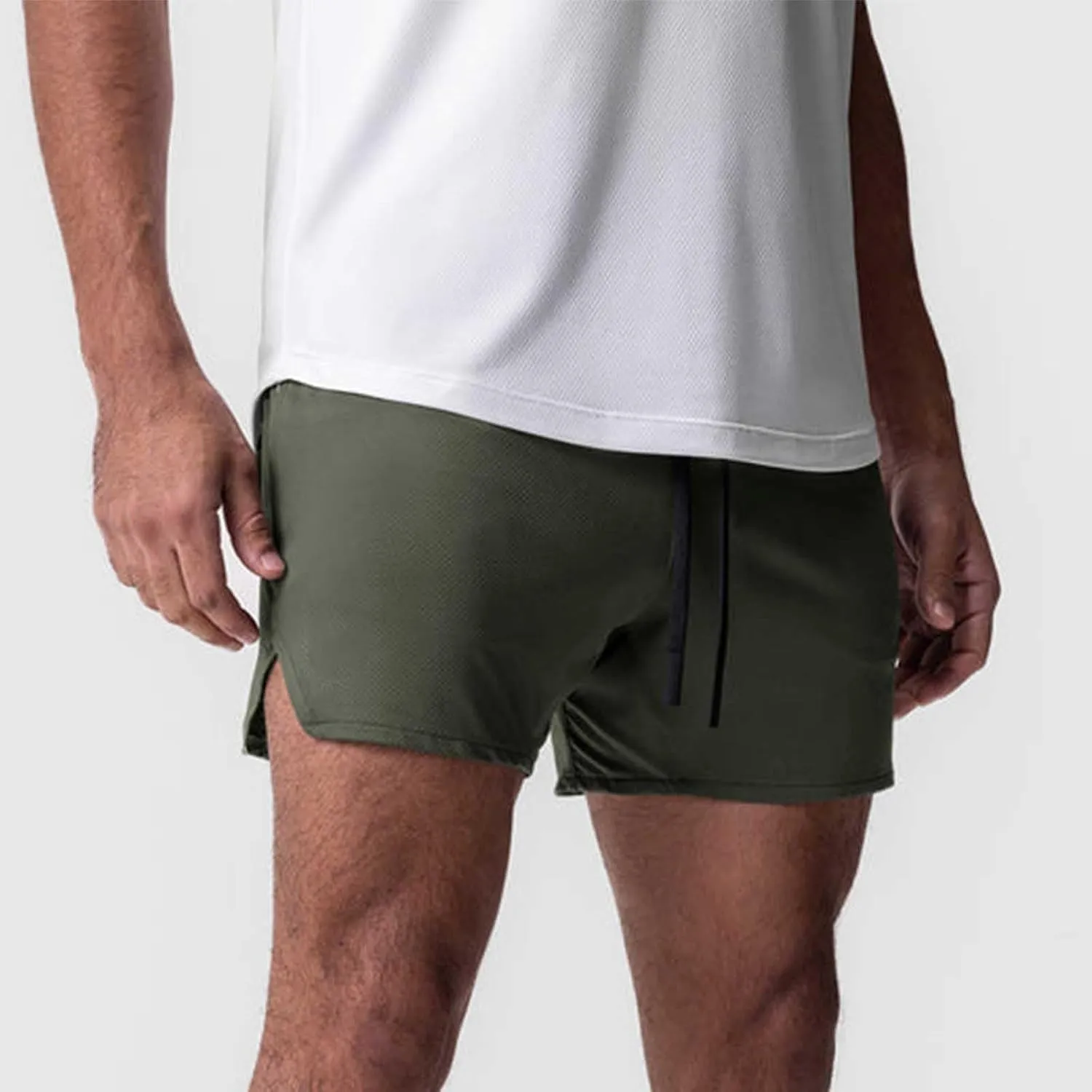 Mens Gym Running Shorts 5 inch Inseam Workout Shorts Quick-Dry Active Shorts Drawstring Waist Shorts with Towel Loop