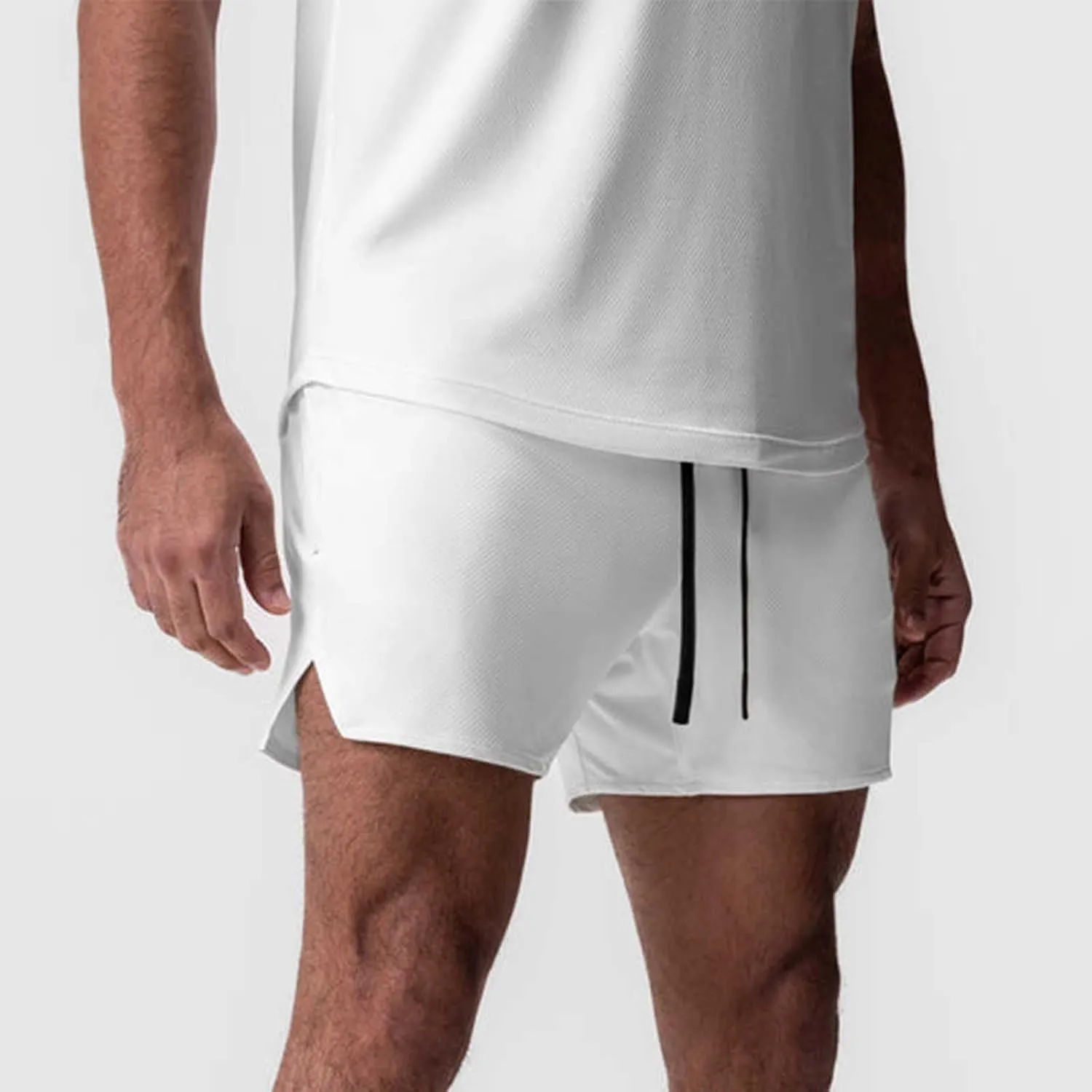 Mens Gym Running Shorts 5 inch Inseam Workout Shorts Quick-Dry Active Shorts Drawstring Waist Shorts with Towel Loop