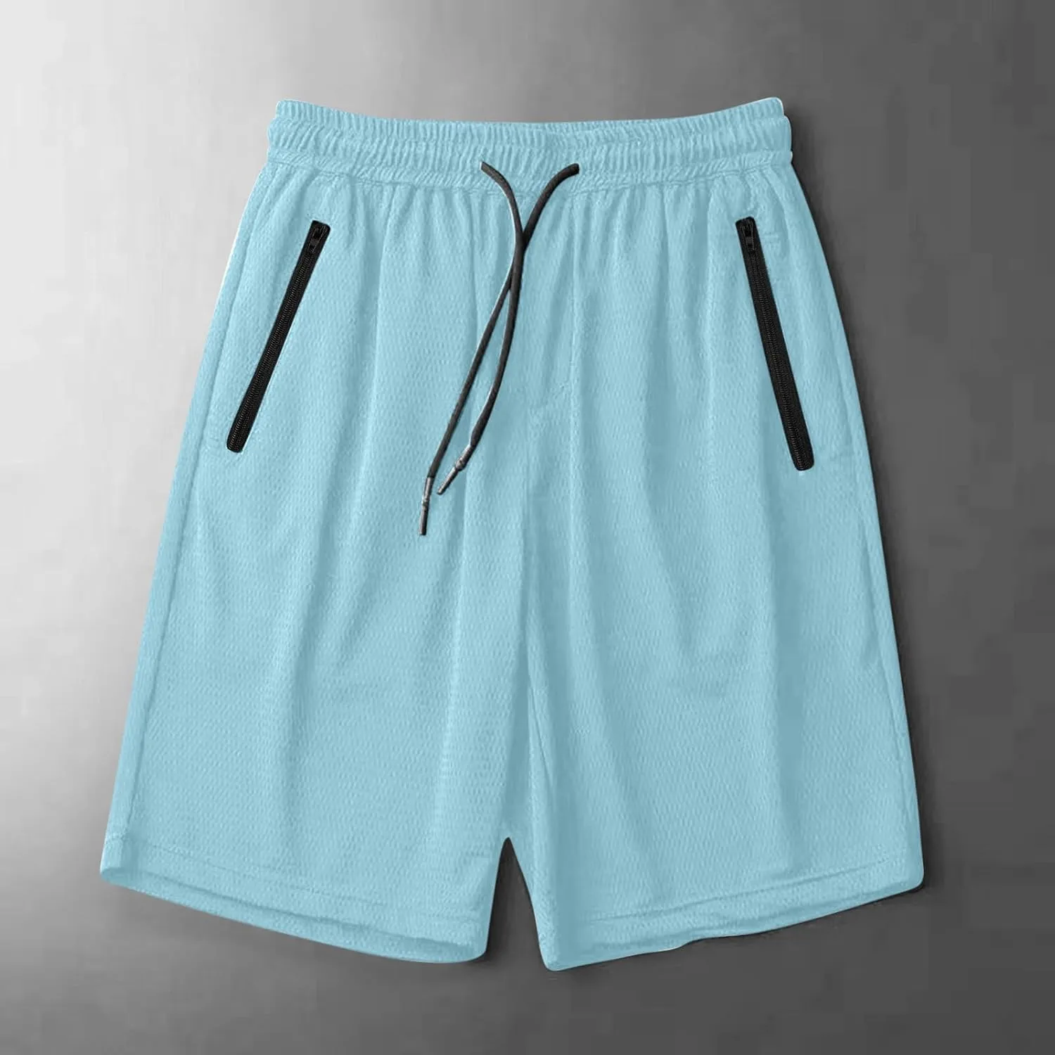 Mens Gym Shorts Mesh Breathable Quick-Dry Basketball Shorts Lightweight Running Sport Half Pants with Zipper Pockets