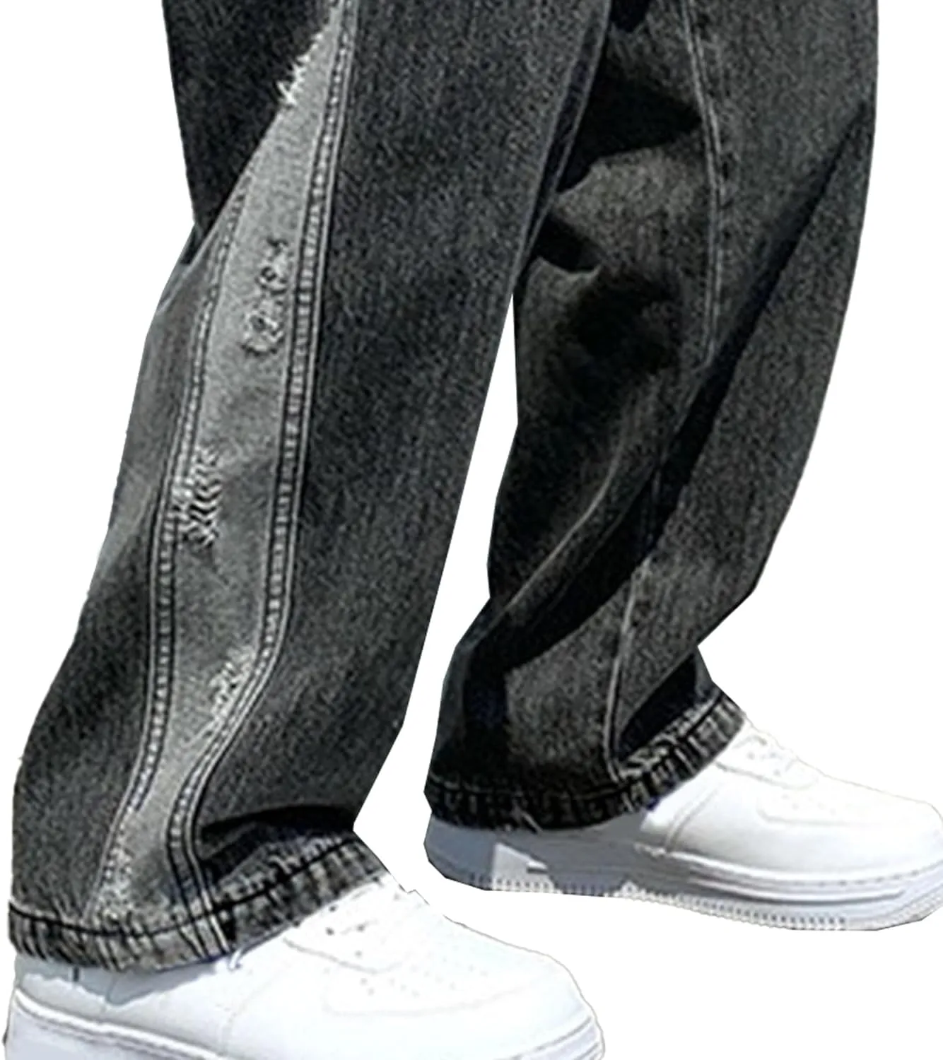Men's Loose Jeans Men's Straight Casual Jeans Fashion Hip-Hop Stretch Vintage Work Pants