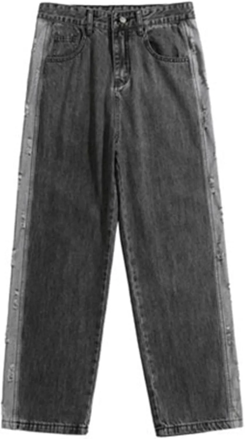 Men's Loose Jeans Men's Straight Casual Jeans Fashion Hip-Hop Stretch Vintage Work Pants