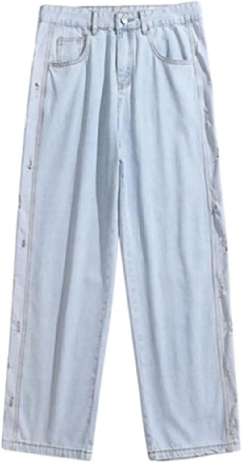 Men's Loose Jeans Men's Straight Casual Jeans Fashion Hip-Hop Stretch Vintage Work Pants