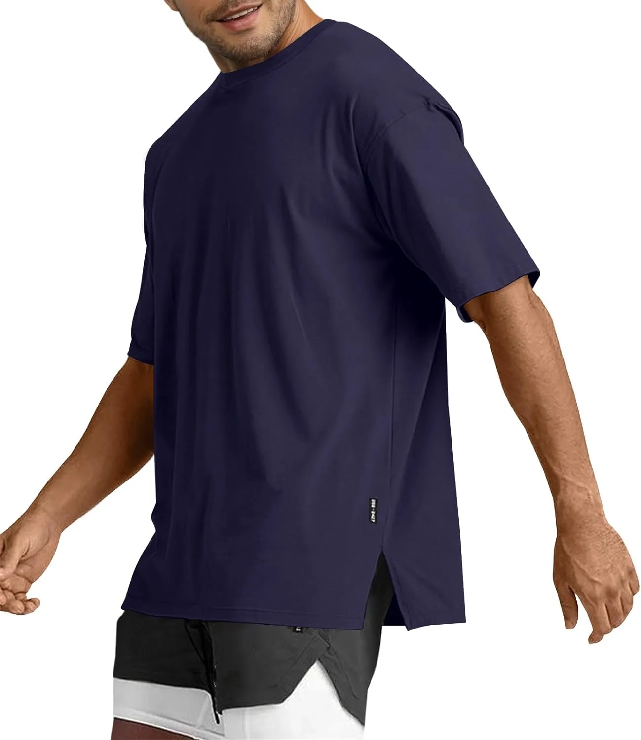 Men's Oversized Workout T-Shirts Lightweight Quick Dry Short Sleeve Tshirts Crew Neck Loose Fit Athletic Tops