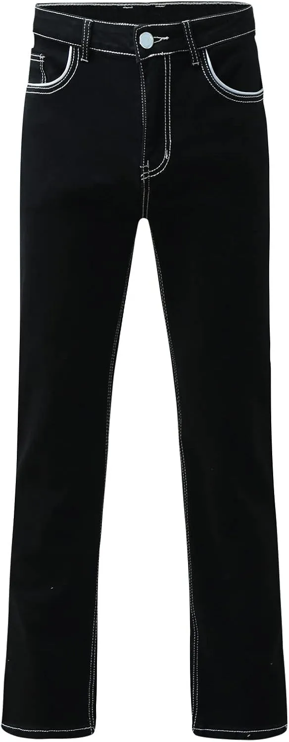 Mens Pants Jeans Relaxed Fit Loose Fit Straight Leg Jeans Comfortable Flexible Denim Pants Hip Hop Streetwear