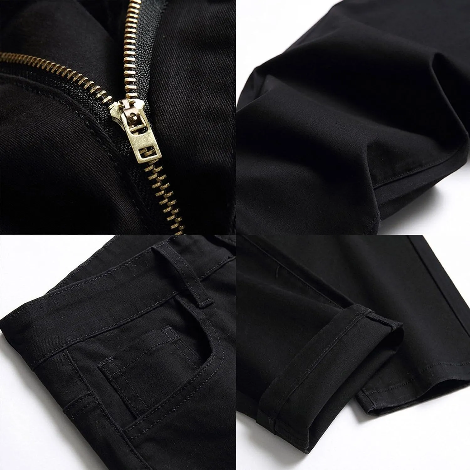 Mens Pants Jeans Slim Fit Loose Fit Straight Leg Jeans Comfortable Flexible Denim Pants Hip Hop Streetwear